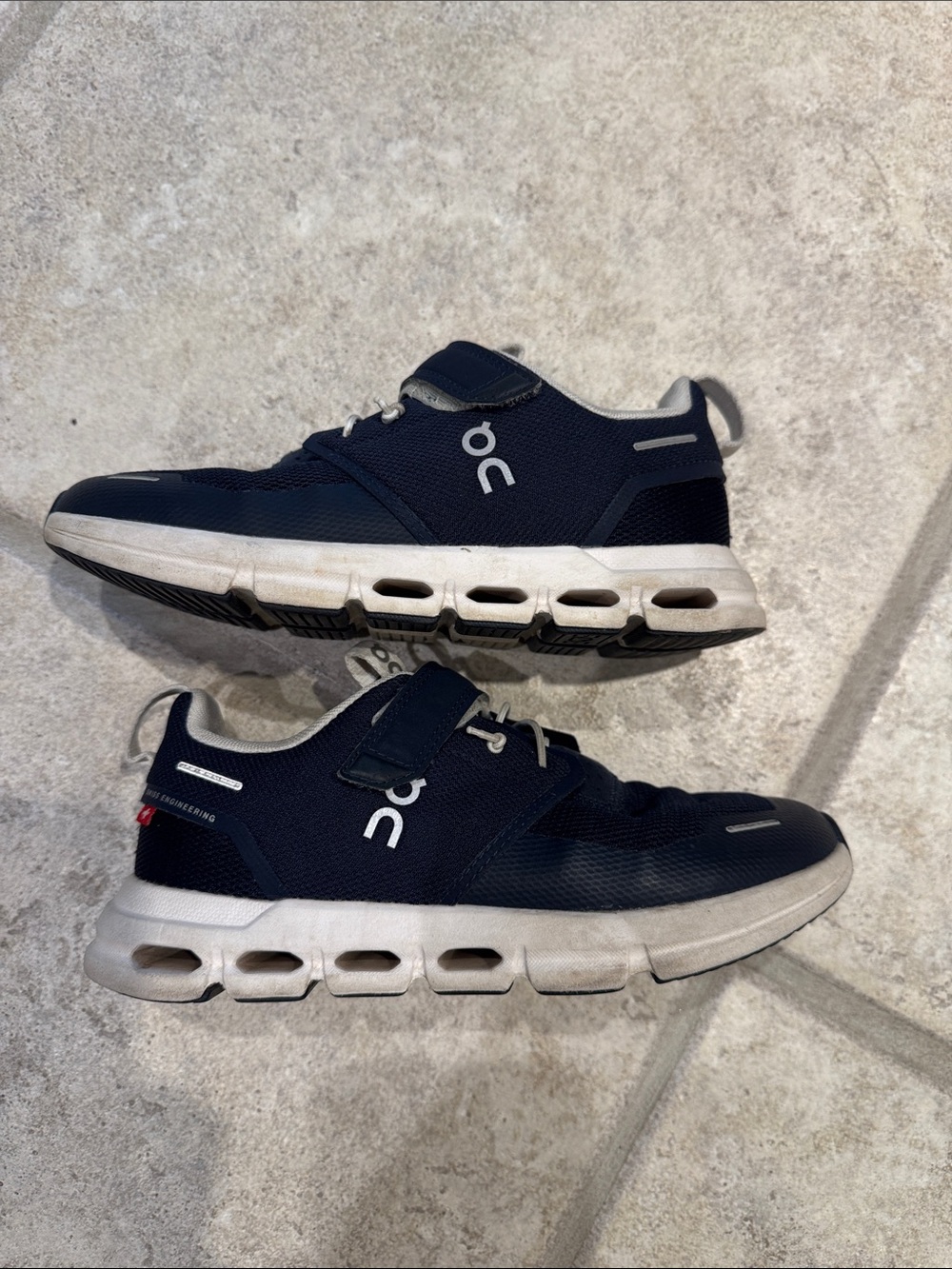 On Running Navy and White Cloudplay Sneakers
